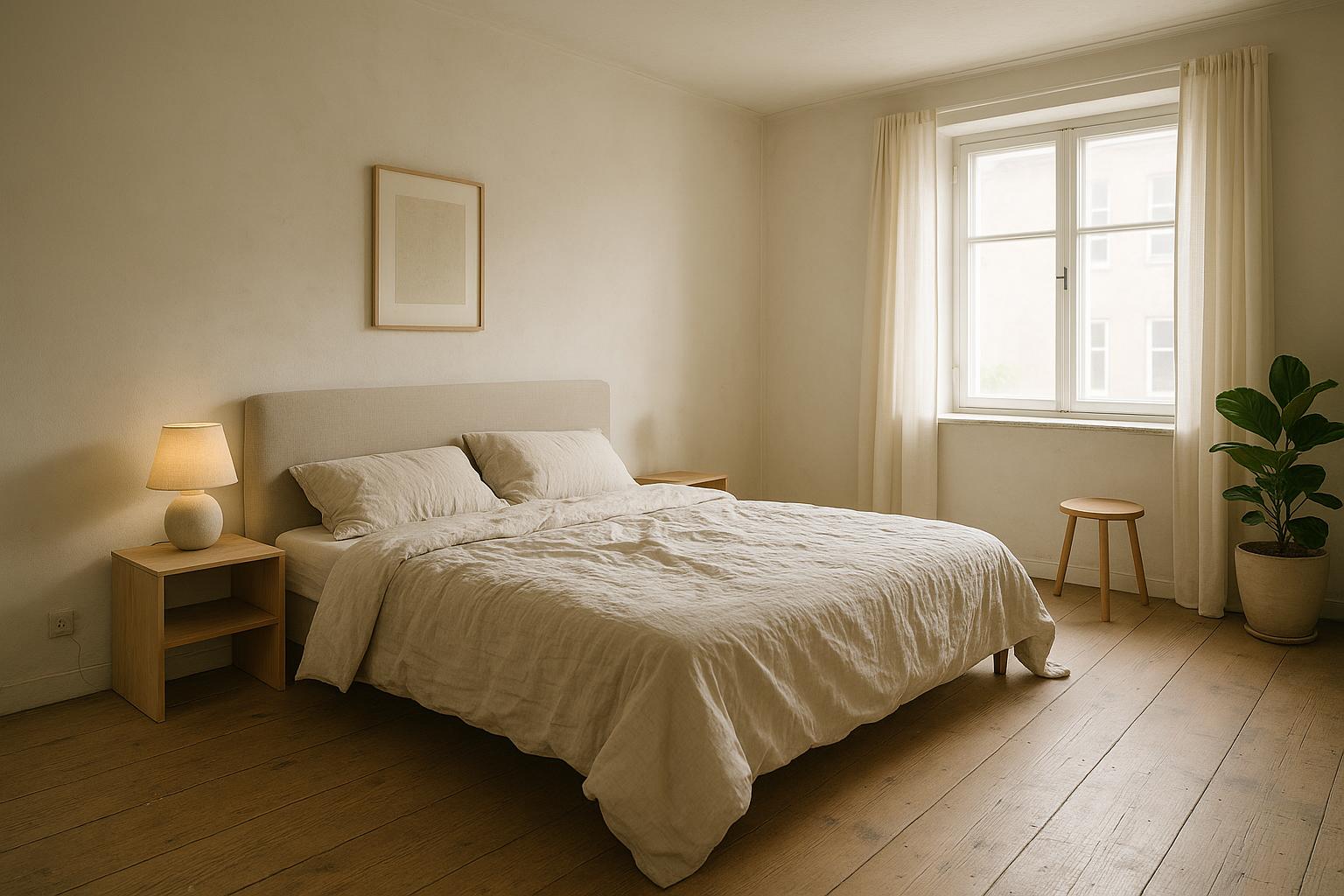 Ruhiges, modernes Schlafzimmer